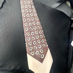 Vintage Gucci scarf look men's tie 70s 80s horsebit